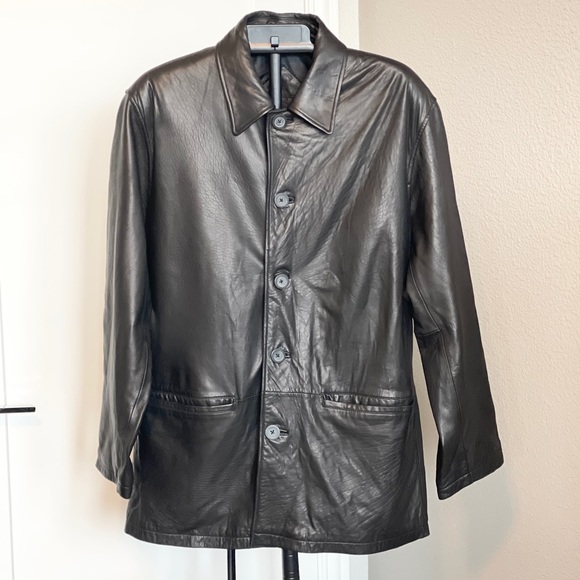 Roundtree & Yorke Other - Roundtree & Yorke Black Leather Coat Jacket M